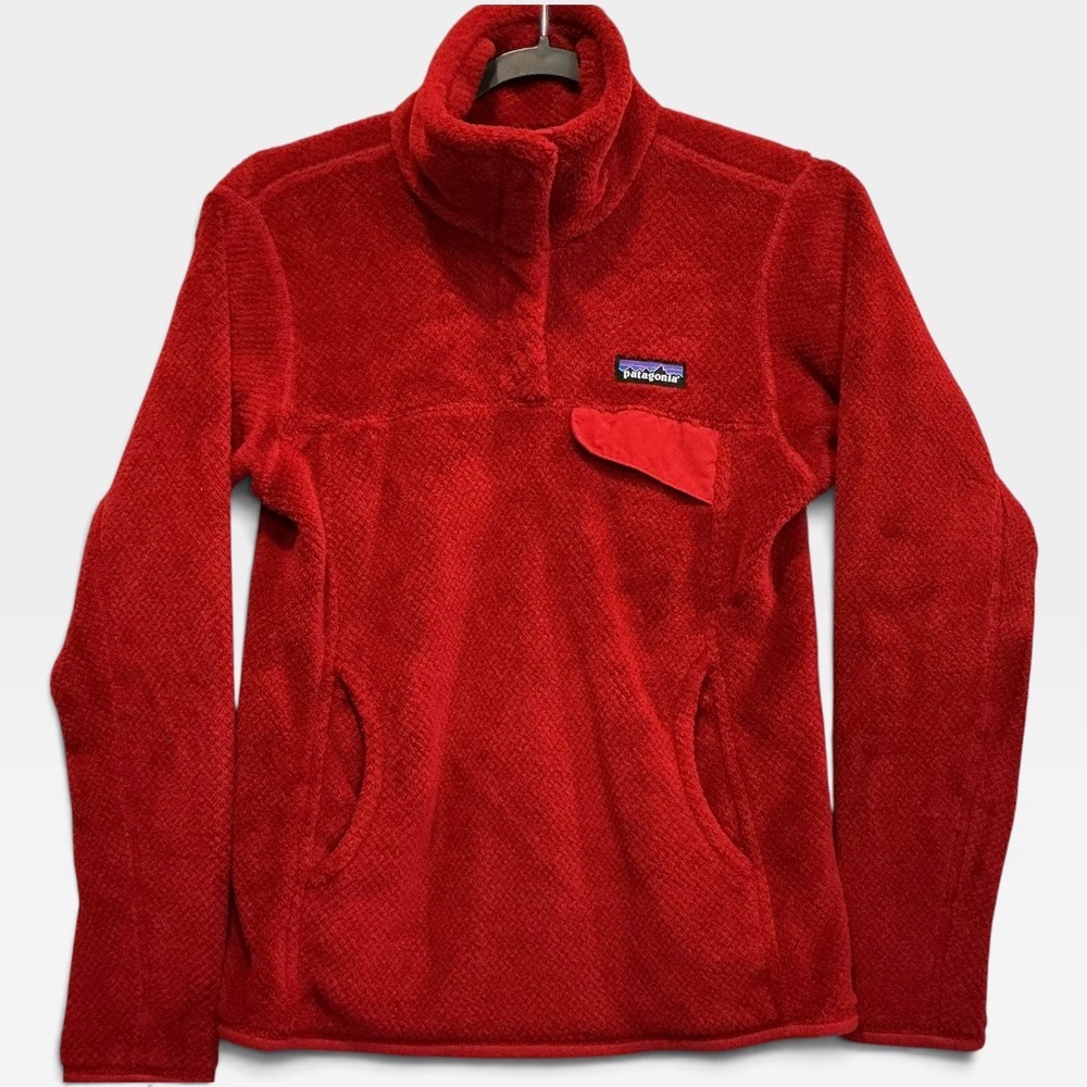 Patagonia Re-Tool Snap-T Pullover Womens S Red Polartec Thermal Pro Fleece 25442